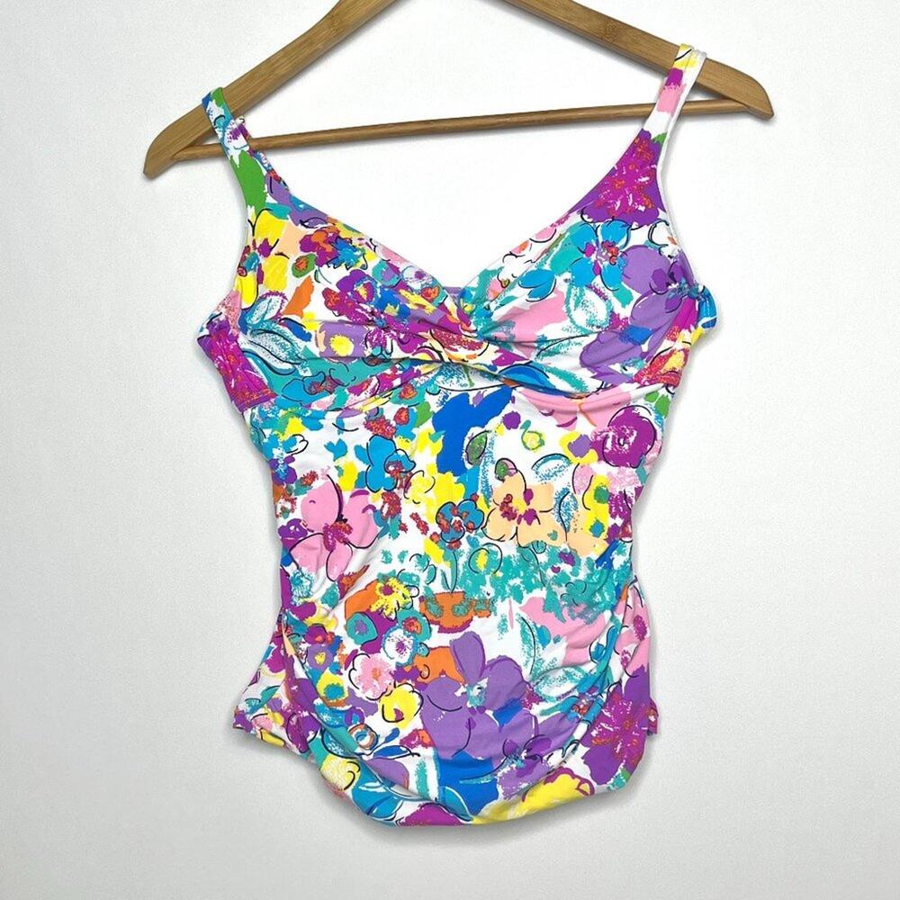 Anne Cole Signature Bright Floral Tankini Top 34D